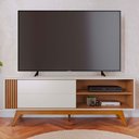 Ver imagem 1 de Rack para Sala de Estar TV 60 pol Quebec C04 Off White Matte Freijó - Lyam Decor