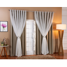 Cortina De Voil C/ Forro Blackout Tecido 4,00x2,30 Sala E Quarto Palha/Branco - 1