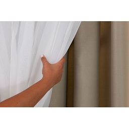 Cortina De Voil C/ Forro Blackout Tecido 4,00x2,30 Sala E Quarto Palha/Branco - 2