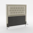 Ver imagem 2 de Kit Cabeceira Estofada Decorativa Pegasus e Calçadeira Sagitarius 160 Para Cama Queen Couro Artifici