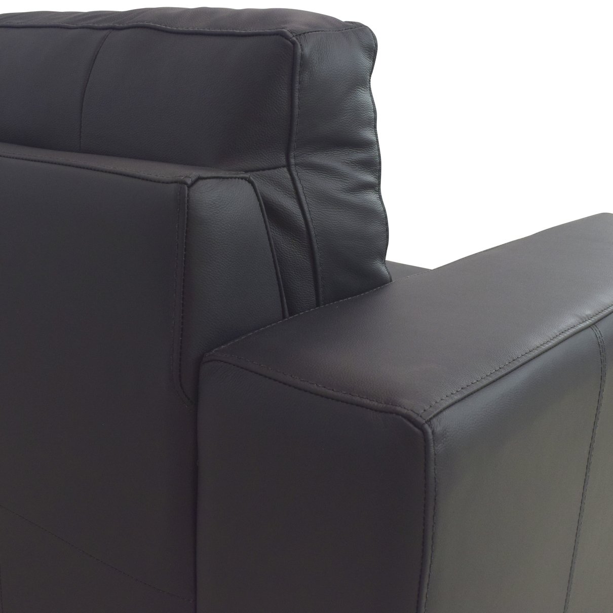 Detalhe do encosto e bra&ccedil;o do Sof&aacute; Leder