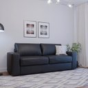 Ver imagem 7 de Sofá de Couro Legítimo 3 Lugares Leder Preto