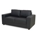 Ver imagem 2 de Sofá de Couro Legítimo 3 Lugares Leder Preto