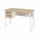 Ver imagem 2 de Mesa Escrivaninha Industrial 120cm Tampo 30mm com 2 Gavetas Pés em Metal F5 Office Cor:Macadâmia