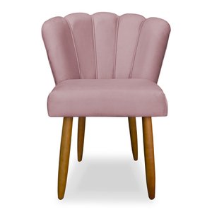 Cadeira Pétala Decorativa Sala Quarto Escritório Veludo Rosê - Ninho Decor