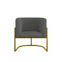Ver mais imagens de Kit 2 Poltronas + Sofá 2 Lugares Base de Metal Gold Veludo Cinza