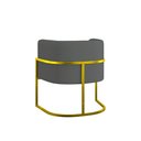 Ver imagem 7 de Kit 2 Poltronas + Sofá 2 Lugares Base de Metal Gold Veludo Cinza