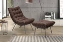 Ver imagem 3 de Poltrona Costela com Puff Adão Base Metal Preto -veludo Marrom