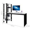 Ver imagem 3 de Mesa Industrial com Prateleira para Escritório Simet Preto e Branco
