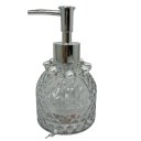 Ver imagem 1 de Porta sabonete líquido de vidro transparente com trabalhado