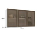 Ver imagem 4 de Armário Aéreo Amara 120x66cm com 3 Portas de Vidro 250302