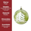 Ver imagem 6 de Bola de Natal Verde Decorada Translúcida Pinheiro Nevado 10cm - Magizi
