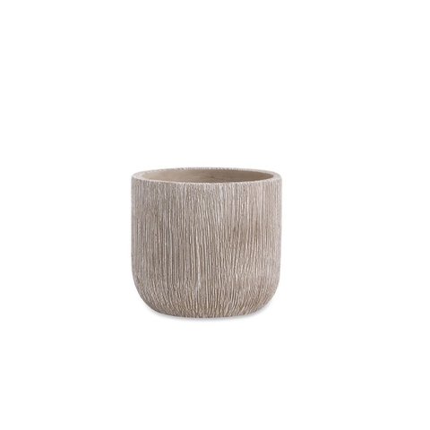 Cachepot Decorativo em Cimento Cinza 12cm 12384m Mart