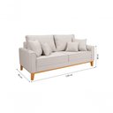 Ver imagem 2 de Kit Sofá 1,80m com Poltrona Beny Pés de Madeira Linho Cru 184