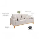 Ver imagem 4 de Kit Sofá 1,80m com Poltrona Beny Pés de Madeira Linho Cru 184