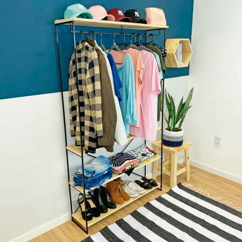Arara Armário Modular Industrial Ample Natural e Preto