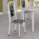 Ver imagem 2 de Cadeiras para Sala de Jantar 4 Unidades Lara Branco/Preto Floral