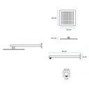 Ver imagem 5 de Ducha Chuveiro Black 25x25 Slim Inox C/ Braço Quadrado Fosco