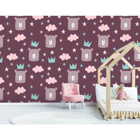 Papel de Parede Infantil - Coruja, Coelho e Urso 3 Arte Destaque 3,50 Metros