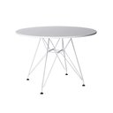 Ver imagem 1 de Mesa de Jantar Redonda Branca Eiffel Eames 90cm com Ferro Branco - Up Home