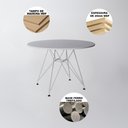 Ver imagem 2 de Mesa de Jantar Redonda Branca Eiffel Eames 90cm com Ferro Branco - Up Home