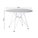 Ver imagem 3 de Mesa de Jantar Redonda Branca Eiffel Eames 90cm com Ferro Branco - Up Home