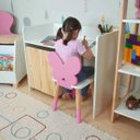 Ver imagem 3 de Escrivaninha Infantil Bancada Organizadora P - Borboletinha Kit Livro Educativo em Madeira - Rosa