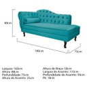 Ver imagem 5 de Kit Diva Recamier Diana 160cm Lado Direito e 01 Poltrona Classic Suede - Doce Sonho Móveis RECAMIER