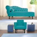 Ver imagem 1 de Kit Diva Recamier Diana 160cm Lado Direito e 01 Poltrona Classic Suede - Doce Sonho Móveis RECAMIER