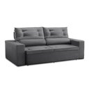 Ver imagem 4 de Sofá Retrátil e Reclinável 2 Lugares com Molas 1,50m Lisboa Suede Cinza Mirra Decor