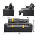 Ver imagem 2 de Sofá Retrátil e Reclinável 2 Lugares com Molas 1,50m Lisboa Suede Cinza Mirra Decor