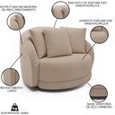 Ver imagem 3 de Poltrona Decorativa Giratória para Sala 122cm Kaly M22 Linho Cru - Mpozenato