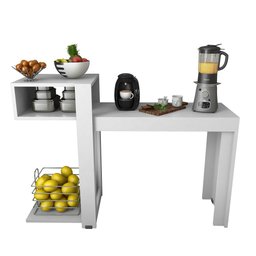 Aparador Buffet Escrivaninha Sena 3 em 1 - 135x92cm Branco - 1