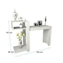 Aparador Buffet Escrivaninha Sena 3 em 1 - 135x92cm Branco - 5