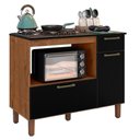 Ver imagem 2 de Balcão Para Cooktop 5 Bocas 2 Portas 1 Gaveta Natura Preto Master Zanzini