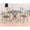 Conjunto de Mesa Maceio 70 com 4 Cadeiras 150 Gol Tampo Topazio/aço Prata/corino - 2