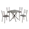 Conjunto de Mesa Maceio 70 com 4 Cadeiras 150 Gol Tampo Topazio/aço Prata/corino - 1