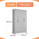 Ver imagem 3 de Guarda-Roupa 4 Portas Flex 200,5x120,4cm Amanda Yescasa Branco/-/Lilás