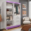 Ver imagem 6 de Guarda-Roupa 4 Portas Flex 200,5x120,4cm Amanda Yescasa Branco/-/Lilás