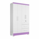 Ver imagem 5 de Guarda-Roupa 4 Portas Flex 200,5x120,4cm Amanda Yescasa Branco/-/Lilás