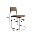 Ver imagem 3 de Mesa Jantar Industrial Trama 1,40x0,80m Preta com 4 Cadeiras Estofadas Vitória Bege e Preta Marrom