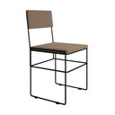 Ver imagem 5 de Mesa Jantar Industrial Trama 1,40x0,80m Preta com 4 Cadeiras Estofadas Vitória Bege e Preta Marrom