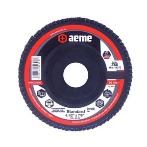 Disco Flap Aeme Standard Nylon Preto Reto Zircônio 4.1/2" (115mm) 10 Unidades