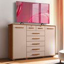 Ver imagem 1 de Cômoda 7 Gavetas para Tv até 65 Polegadas Jatobá Fendi Fonteine Shop Jm