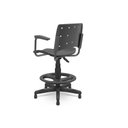 Ver imagem 3 de Cadeira Caixa Alta Ergoplax com Braços Plaxmetal Polipropileno Preto
