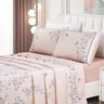 Jogo de Lençol Queen Micropercal 300 Fios Toque de Algodão 4 Peças - Ramo Malva - 2