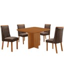 Ver imagem 2 de Mesa de Jantar Olimpia 90cm Tampo MDF Laminado Canto Copo com 4 Cadeiras Yasmin
