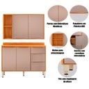 Ver imagem 3 de Kit Armário Aéreo e Balcão com Tampo 2 Portas 120 cm Valena Cinamon/Nude