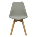 Ver imagem 3 de Kit 6 Cadeiras Charles Eames Leda Luisa Saarinen Design Wood Estofada Base Madeira - Cinza