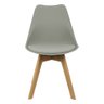 Kit 6 Cadeiras Charles Eames Leda Luisa Saarinen Design Wood Estofada Base Madeira - Cinza - 3